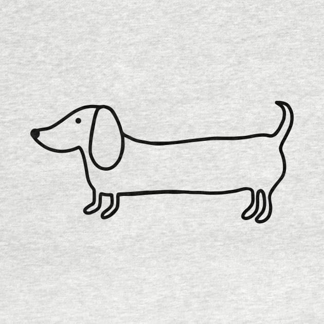 Simple dachshund black drawing by bigmoments